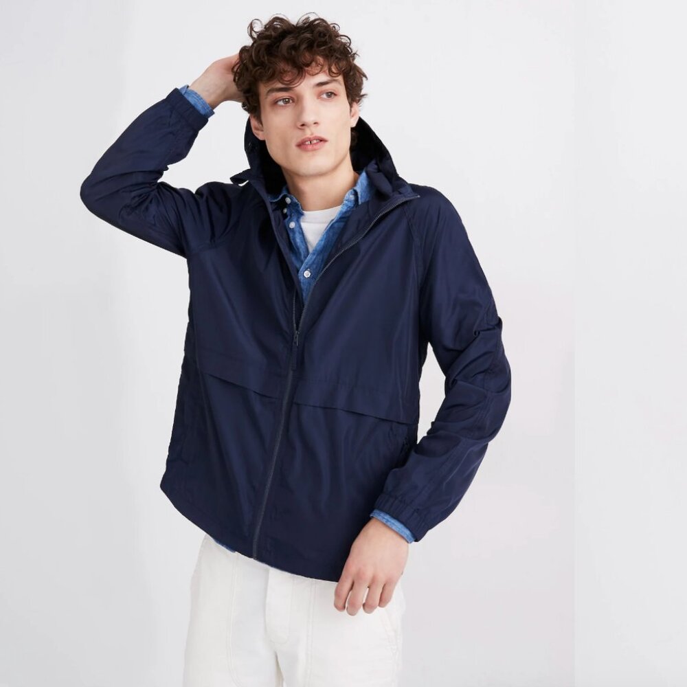 Madewell‎ Packable Waterproof Raincheck Raincoat Size Large Gorpcore Minimalist